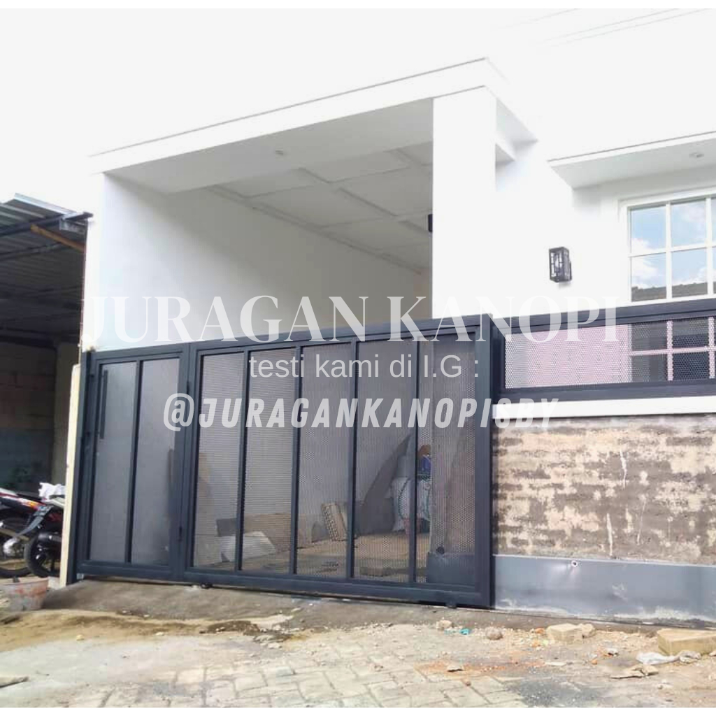 Pagar minimalis besi plat perforated Custom surabaya