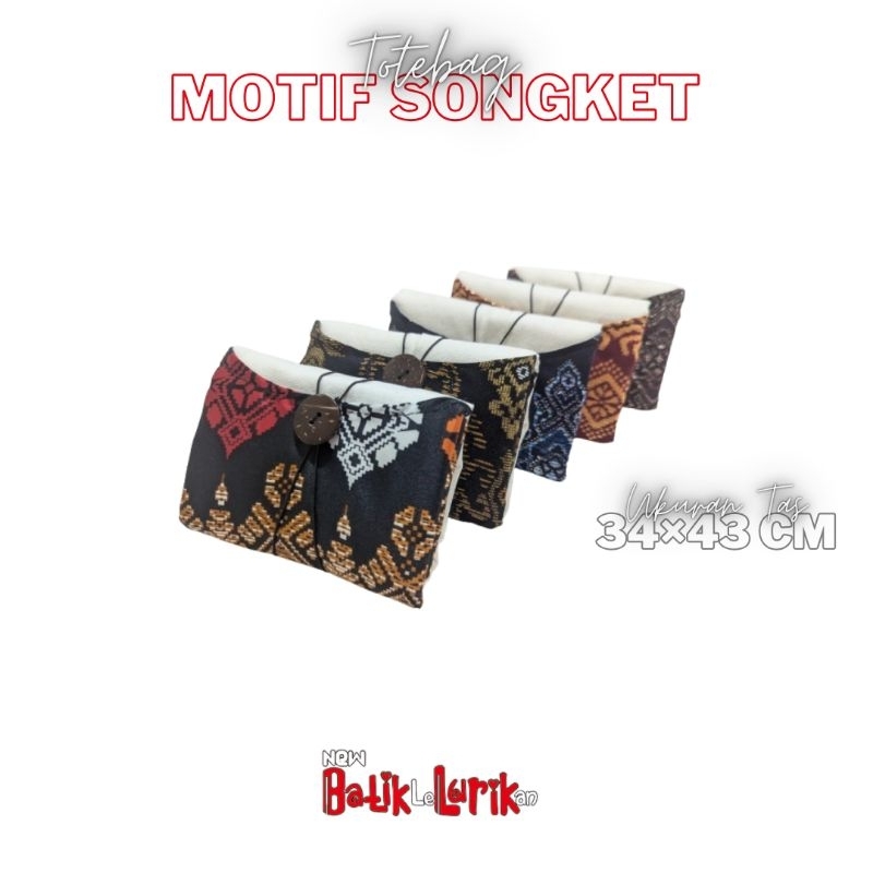 Tote bag Songket Tas Belanja Lipat Souvenir Termurah
