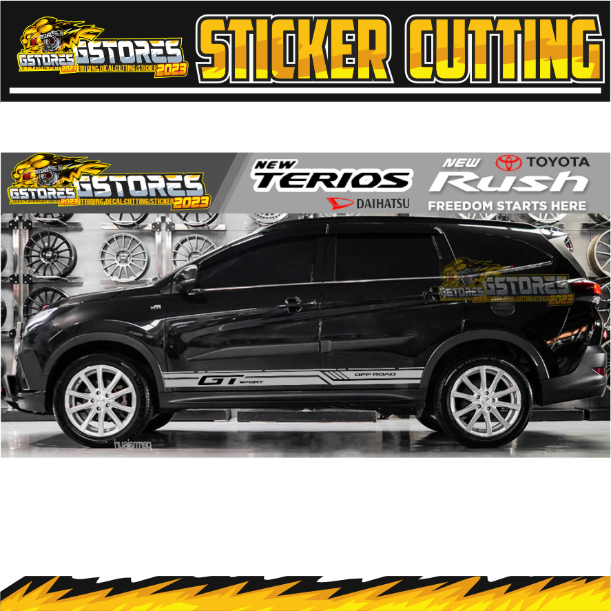 sticker new terios rush 2018 2024  sticker list body samping rush terios cutting sticker mobil terio