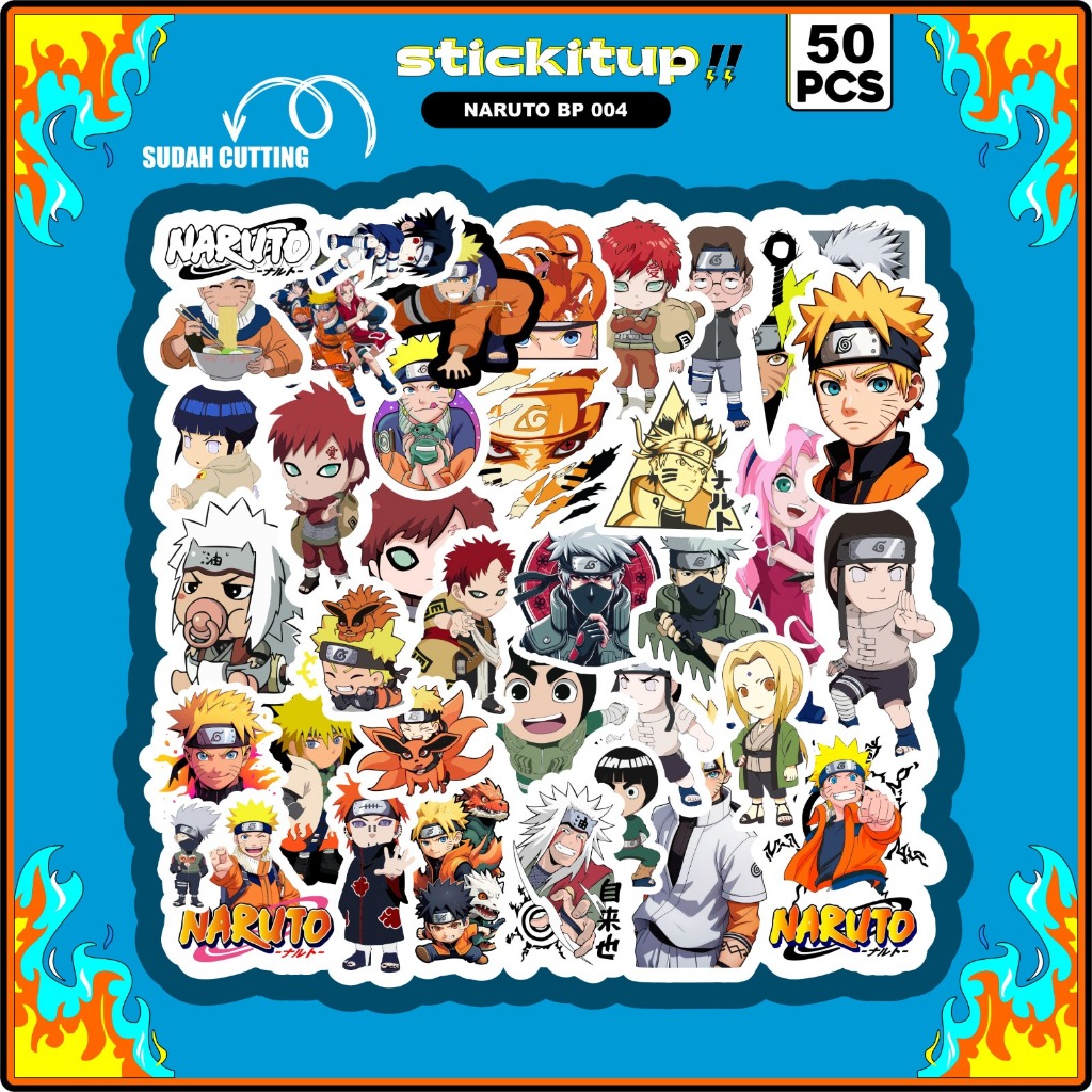 

50 Pcs Stiker Pack Motif Anime Naruto Hokage Anti Air Untuk Dekorasi Koper Sepeda Skateboard Handphone Tumbler CHAINSAW MAN BP 004