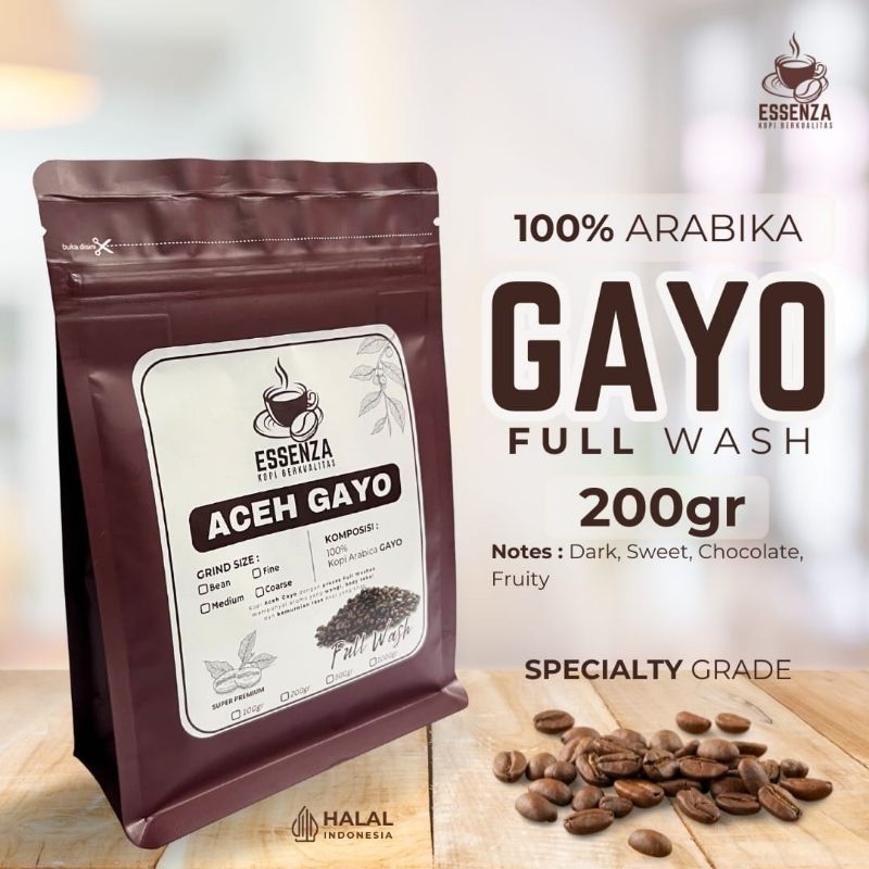 

Kopi Arabika Aceh Gayo Full Wash Arabica Speacialty Grade 1 Roast Bean Espresso Essenza Coffee Bubuk