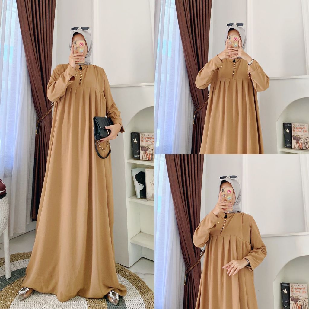 Gamis Salsa Dress Wanita Muslimah Crinkle Airfow Premium Jumbo