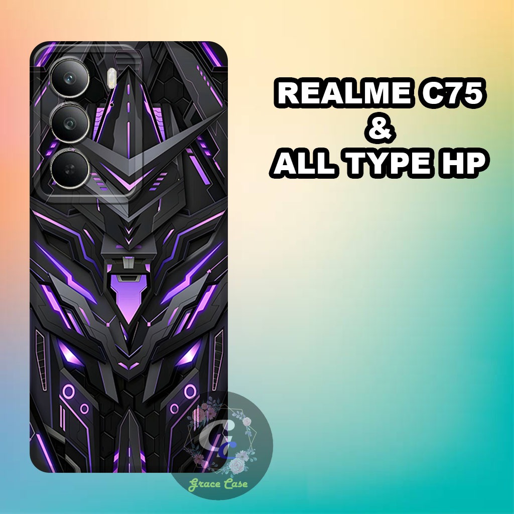(GC11) Softcase karet Hp REALME C75 Terbaru 2024 | Case Motif Robot | Case REALME C75  TERBARU 2024 