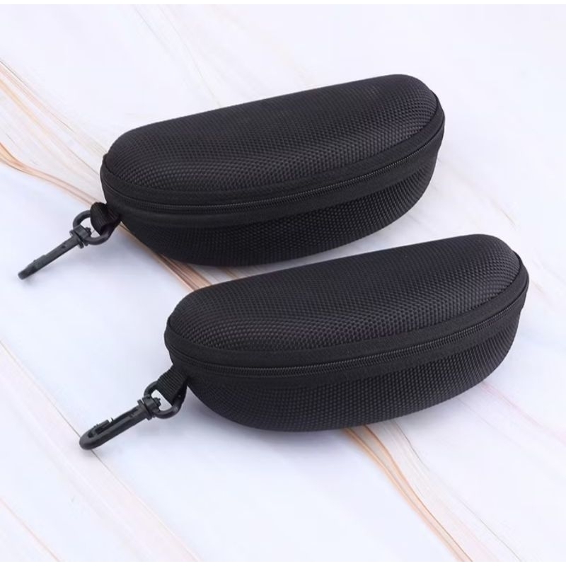 Tempak Kacamata / Kotak Kacamata Hardcase Resleting plus Gantungan Tas