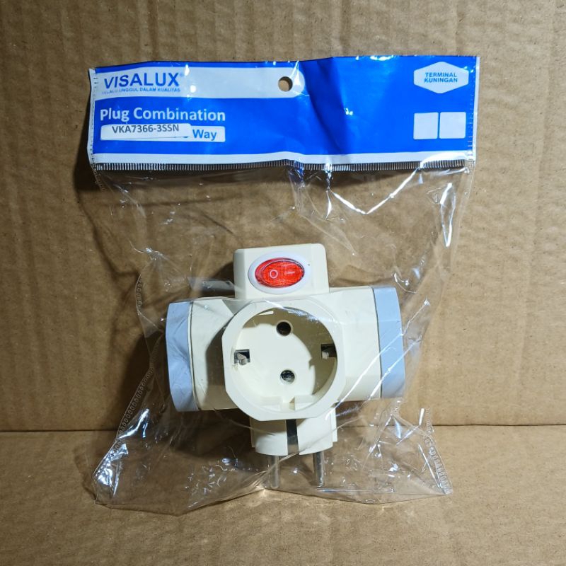 VISALUX STEKER T ARDE KOMBINASI PLUS SAKLAR 10A 250V