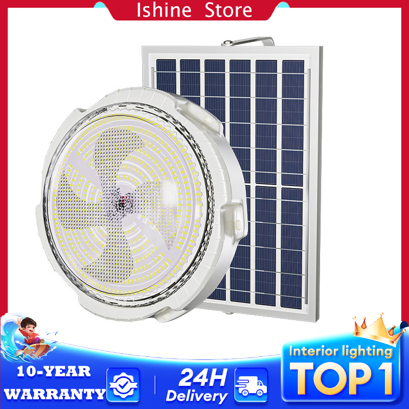 lampu tenga surya solar ceiling light matahari 3 Warna remote control panel surya