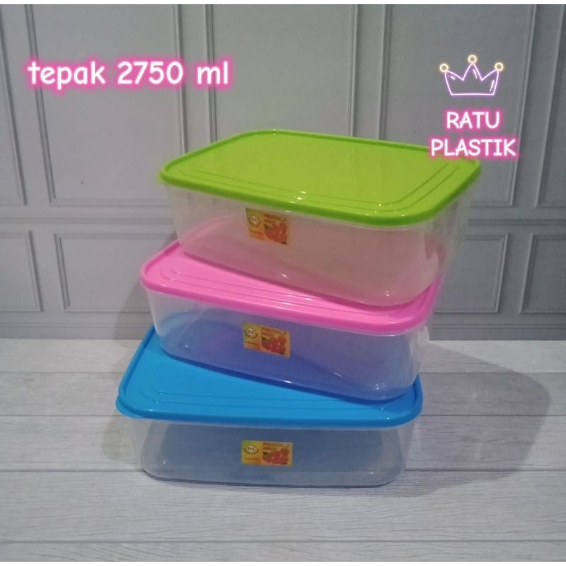 Tepak Aneka Tepak 2750 ml Tepak Bening Tepak Plastik Serbaguna Kotak Serbaguna Kotak Makanan