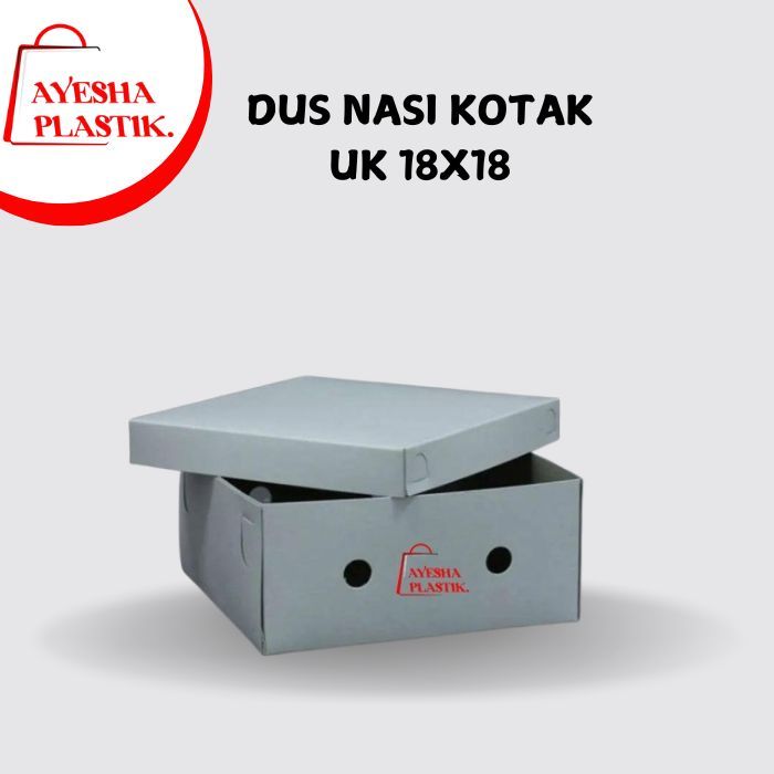 

KARDUS PUTIH POLOS 18 X 18 CM - DUS POLOS KOTAK MAKANAN ISI 50 SET