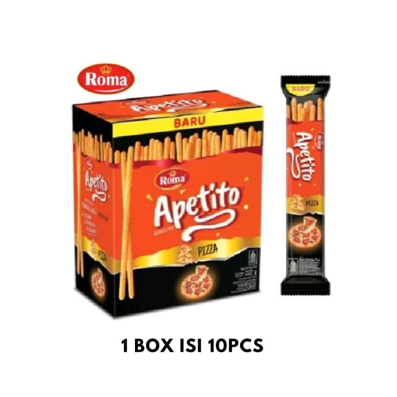 

Biskuit Stik Roma Apetito Rasa Pizza 1 Box Isi 10pcs