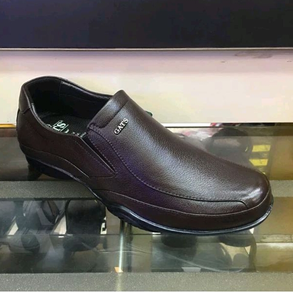 GATS GI 7211 COKLAT Sepatu Pantofel Pria Original Leather