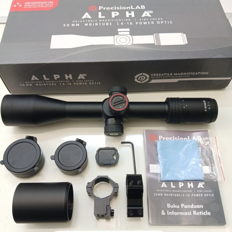 TELESKOP ALPHA V1 4-16X44SF/PrecisionLab Alphasampan 30mm Mata Optik Power Optic