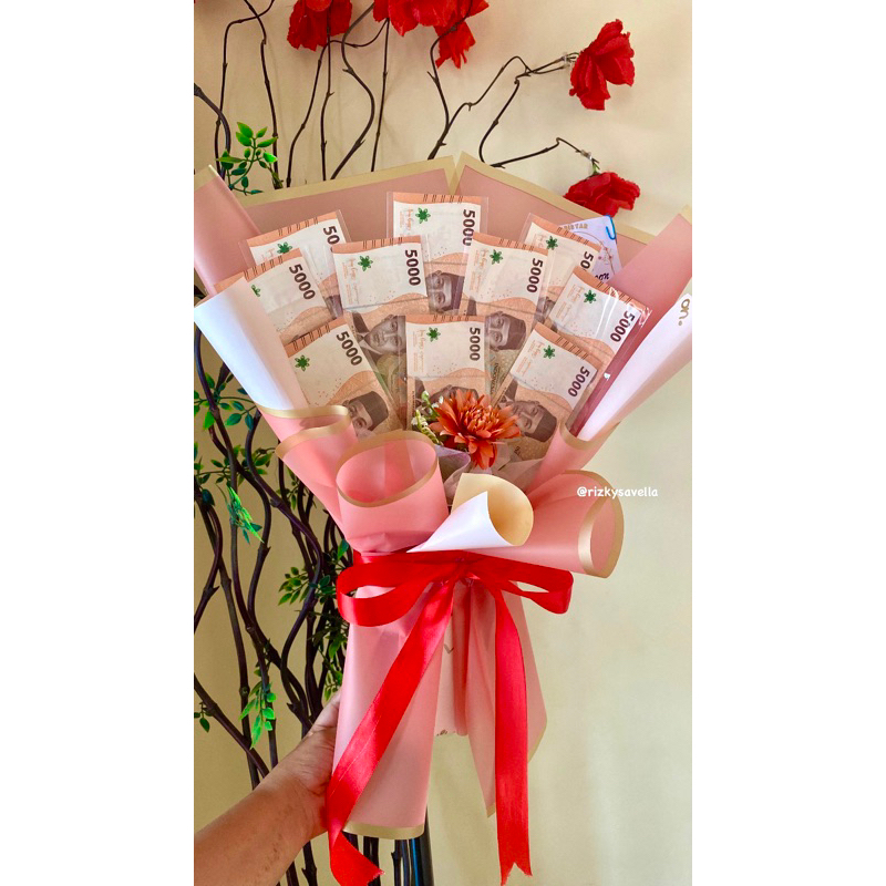 buket uang pecahan 5 ribu (10 lembar)