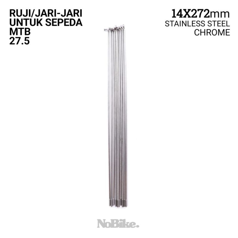 Ruji Spoke Jari Jari Sepeda 27.5 MTB 14x272 Stainless Steel Chrome