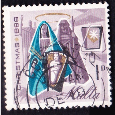 

A 11050 SATU BUAH PRANGKO MALTA NOMINAL ONE PENNY TEMA CHRISTMAS 1966 DENGAN KONDISI SUDAH ADA CAP