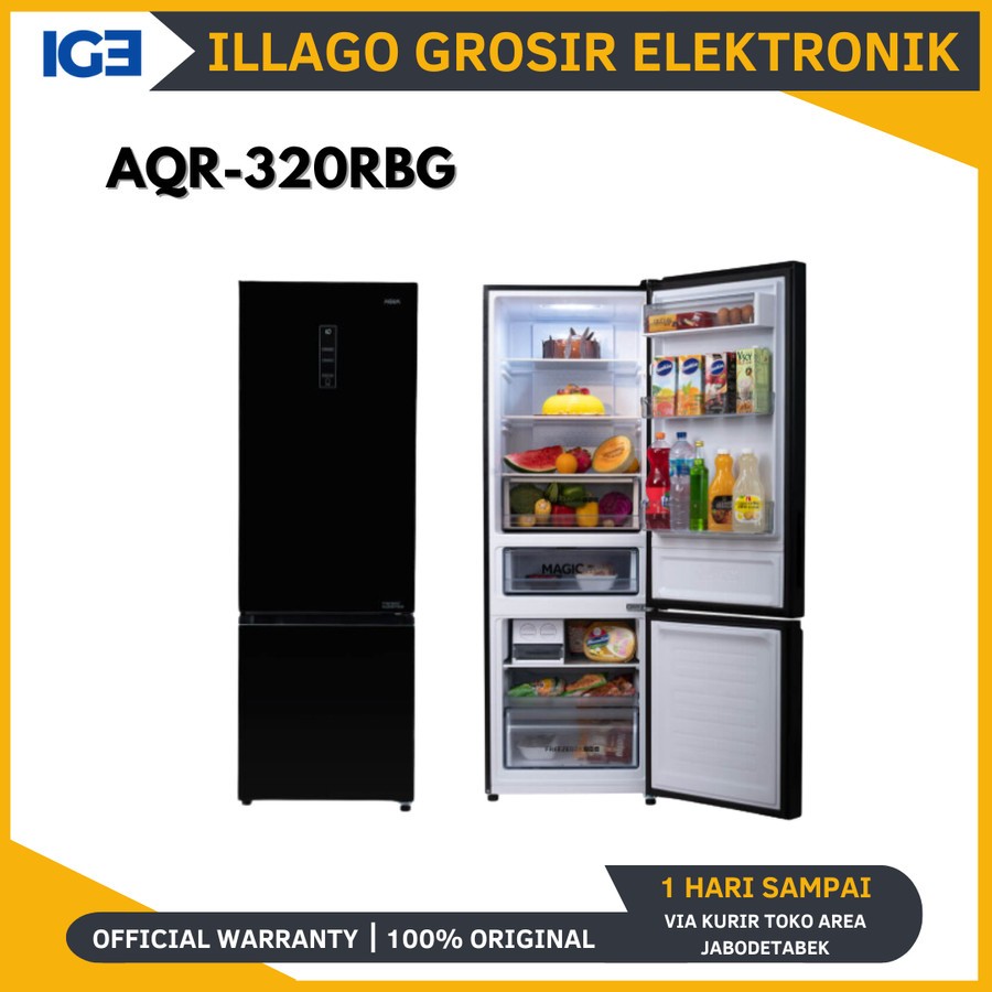 AQUA JAPAN Kulkas 2 Pintu Inverter AQR-320RBG