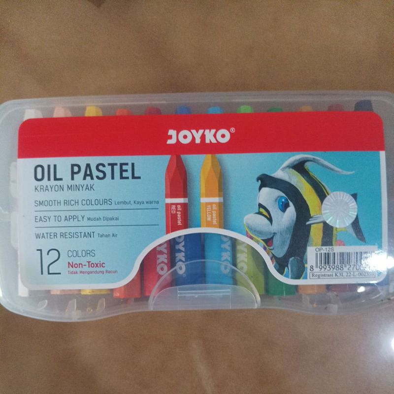 

crayon oil pastel 12warna. merk joyko.
