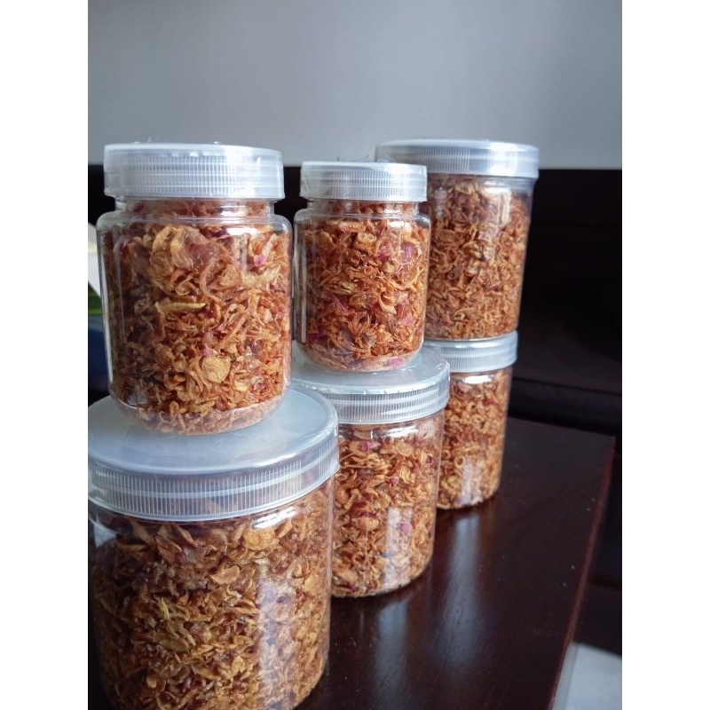 

bawang goreng asli ukuran 200ml tanpa campuran tepung atau ubi