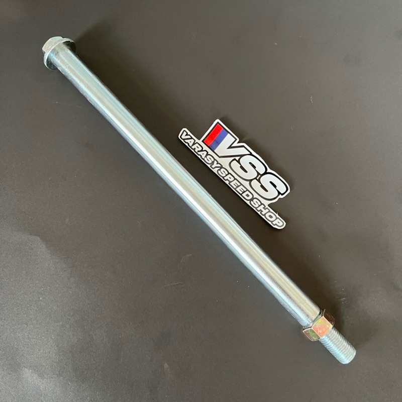 As roda belakang diameter 17mm panjang 30cm/as roda belakang tiger dengan baut mur.