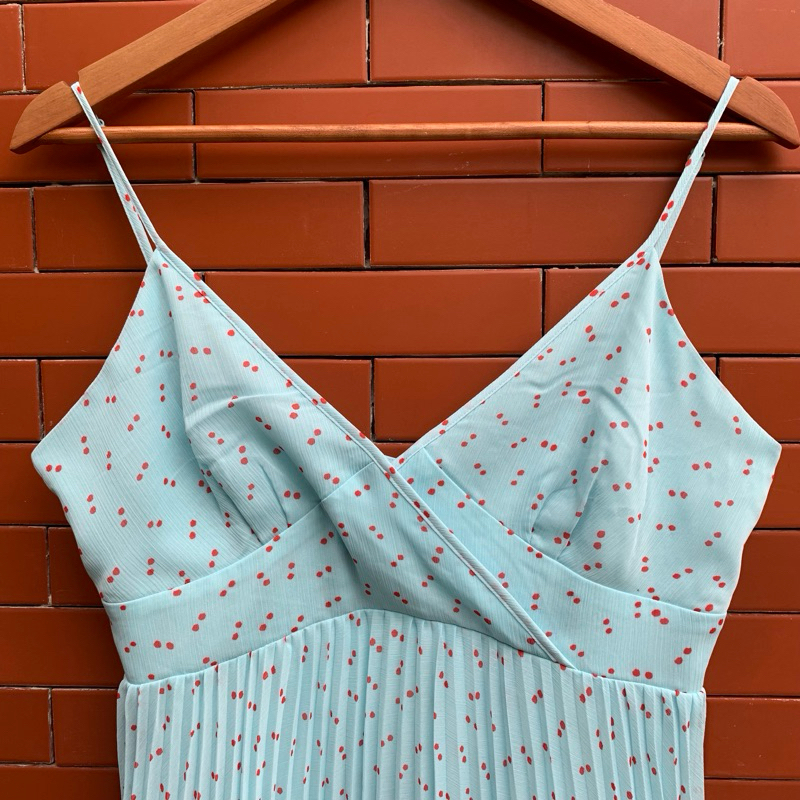 [NEWTAG] Uniqlo pleated camisole printed midi dress L