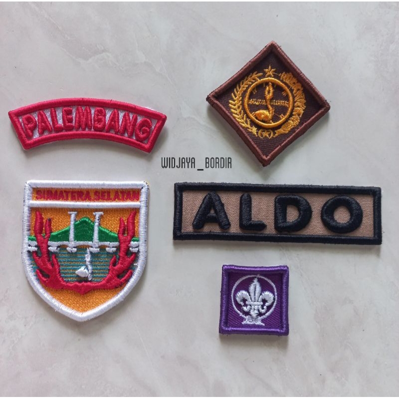 Bordir timbul atribut pramuka sumatera selatan