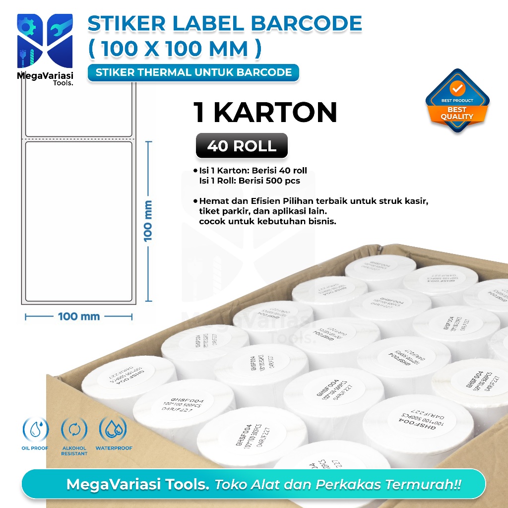 

Label Barcode MURAH 100 x 100 kertas stiker thermal 1 KARTON