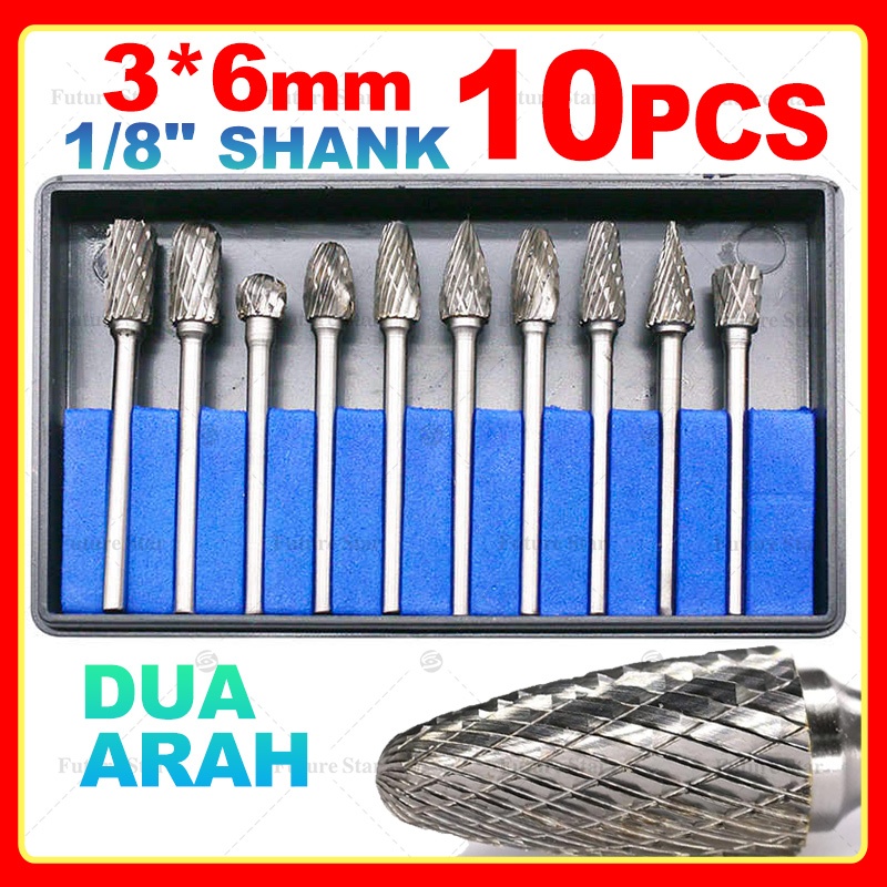 Mata Bor Tuner 10pcs Cuner Porting Isi Lengkap Mini Grinder Set Cuner Porter Tungsten Carbide Untuk 