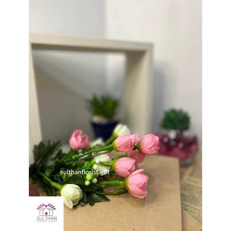 Grosir bunga mawar kuncup mini / bunga artificial