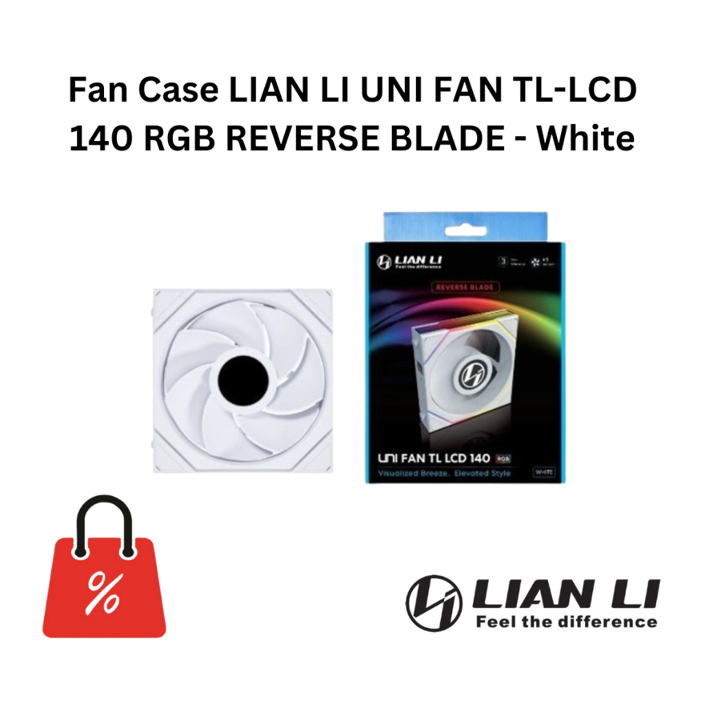 Fan Case LIAN LI UNI FAN TL-LCD 140 RGB REVERSE BLADE - White