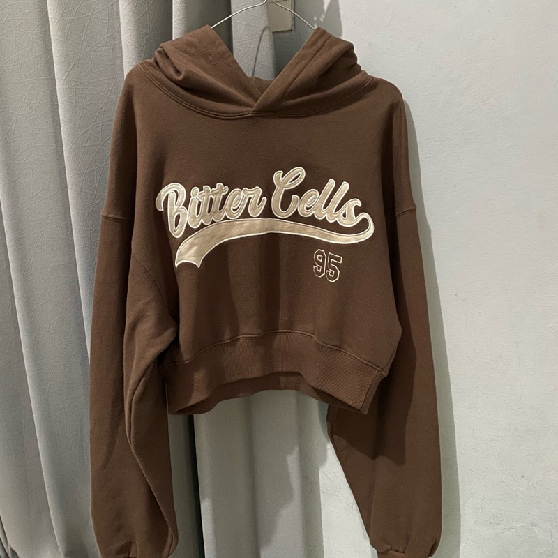 Bitter Cells Brown Crop Hoodie Preloved