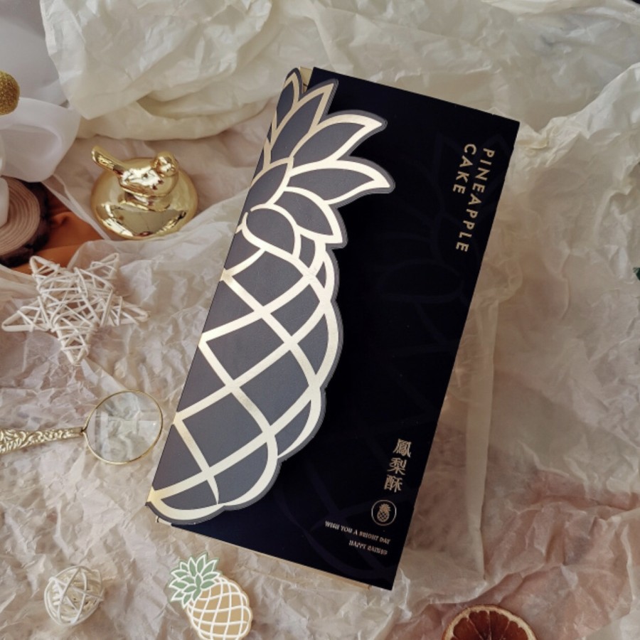 

(5pcs) Kotak Nastar Premium K8824 Exclusive Pineapple cake Box Nenas Hitam
