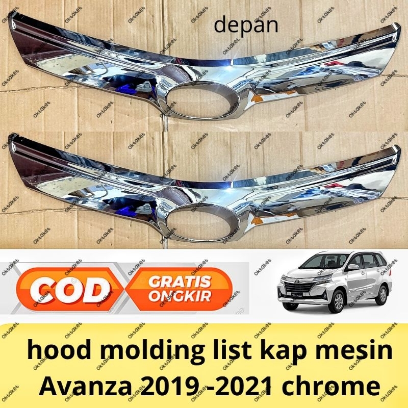 Hood molding  List kap Mesin Avanza Xenia Veloz 2019 2020 2021 Chrome