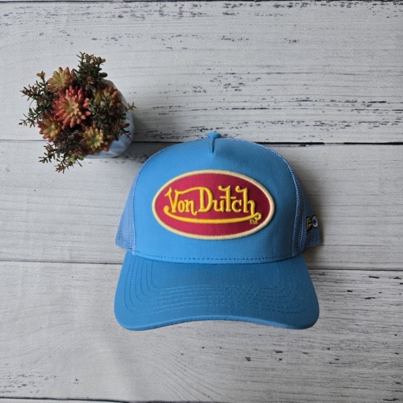 VONDUTCH topi trucker cap biru pink NEW ORIGINAL 100%