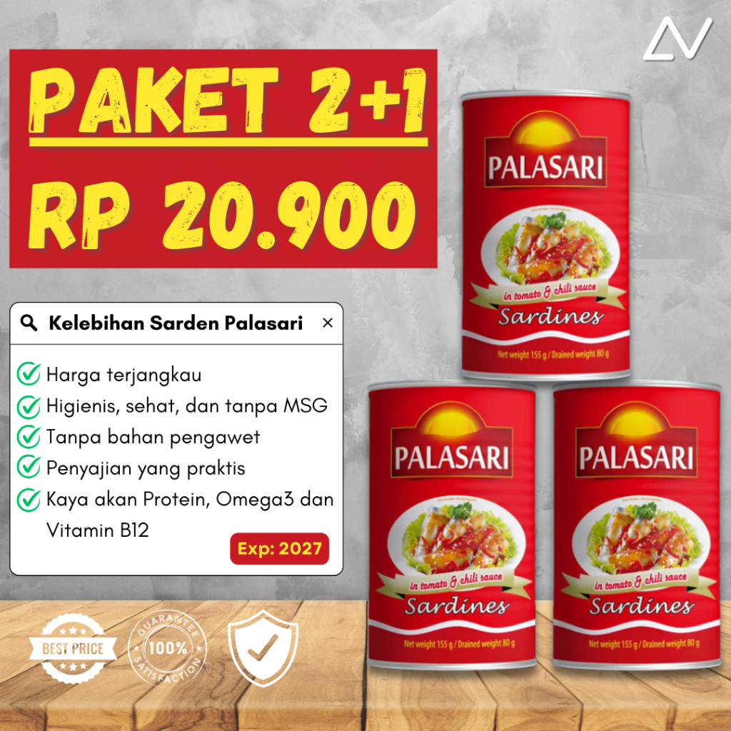 

Palasari Sarden Saus Tomat dan Cabe 155gr - Multipack (Isi 3 Pcs)