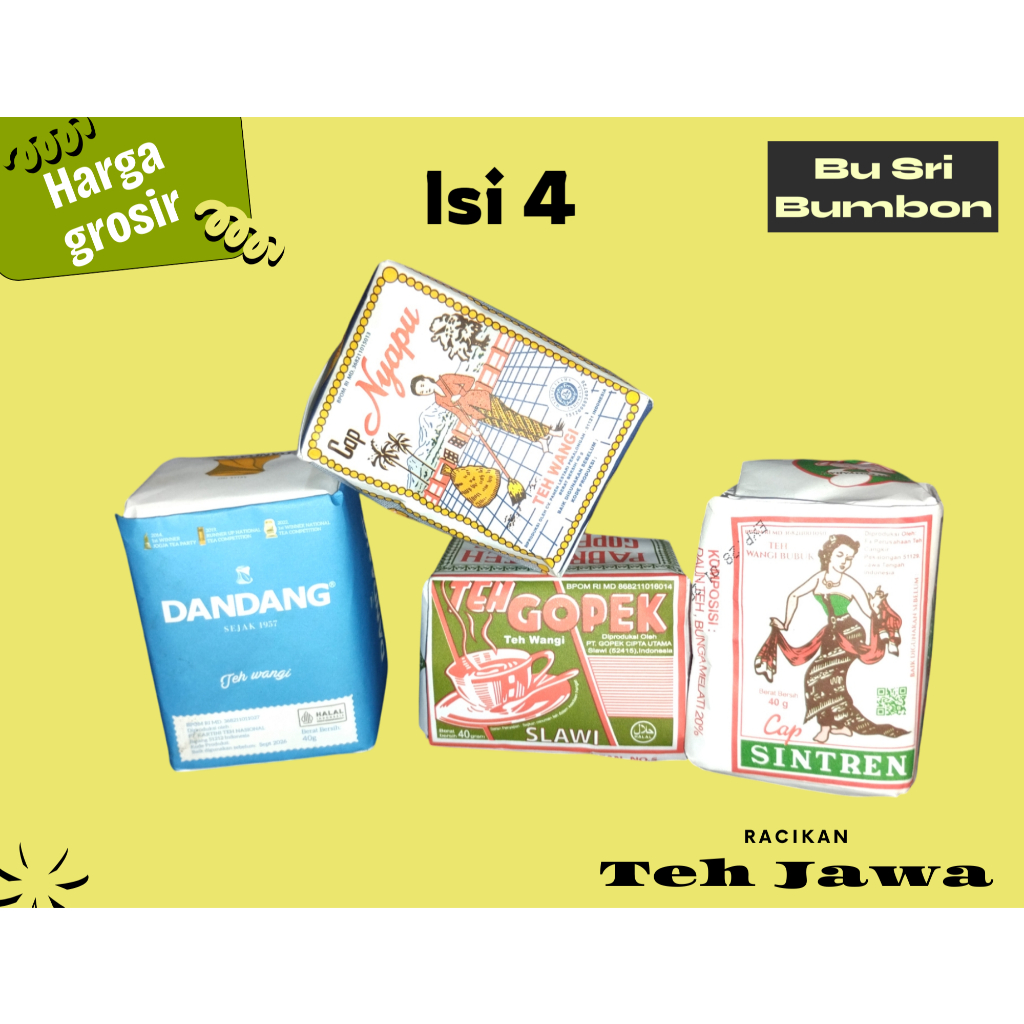 

Paket 4 Teh Khas Solo / Dandang, Gopek, Sintren, Nyapu / Racikan Khas Solo