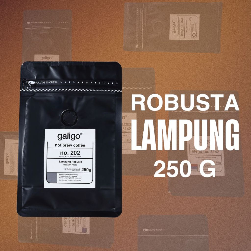 

Kopi Bubuk Robusta Lampung Asli/ Premium 250g (Galigo Coffee)