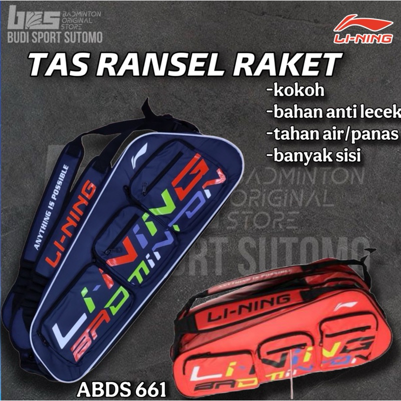 TAS RANSEL BADMINTON  RAKET LINING ORIGINAL
