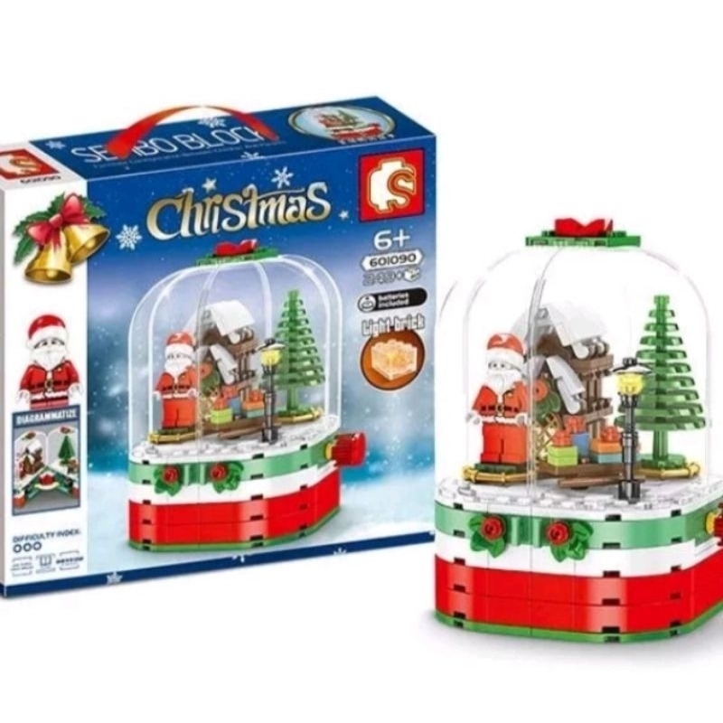 Sembo Block/Brick 601090 Christmas Snow Globe With Santa Claus Gift