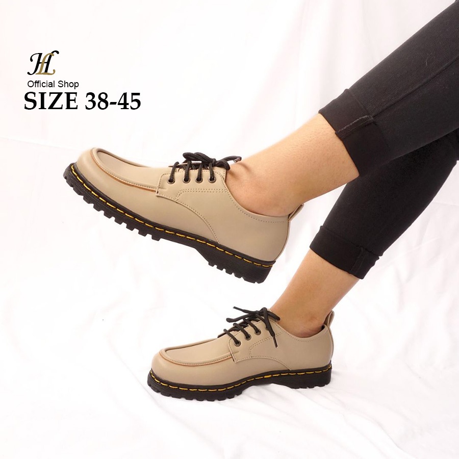 Sepatu kulit wanita docmart loafer jumbo ukuran 38 39 40 41 42 43 44 45