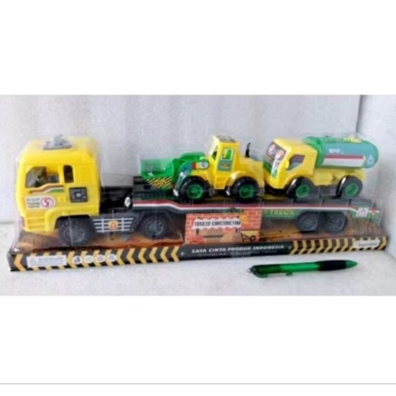 Mainan Anak Truk Konstruksi KGP139 Mainan Truk Molen Buldozer