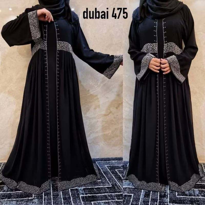 Abaya Dubai 475 Hitam Wanita Dress Pesta Remaja & Dewasa