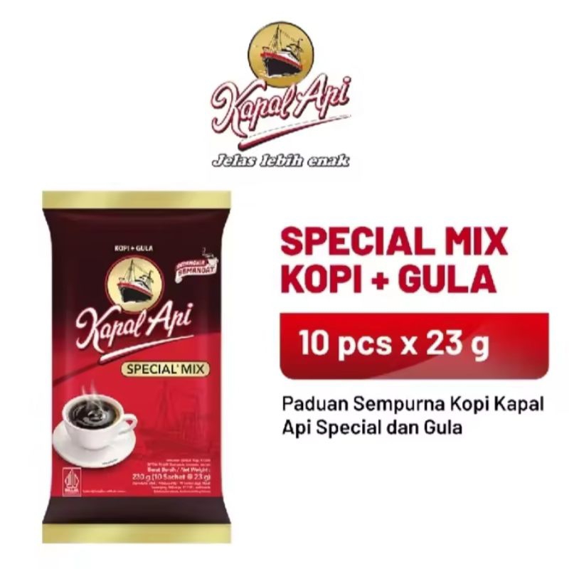 

KAPAL API Special Mix 1 Pack isi 10 sachet (10 x 23gr)