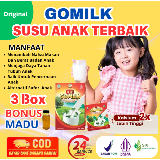 

[ PAKET 3 BOX GOMILK GRATIS MADU ] [ BISA COD + GARANSI ] GOMILK Susu Kambing Etawa Plus Herbal Susu Anak Terbaik Membantu Menambah Nafsu makan dan Berat Badan Anak menjaga Daya Tahan Tubuh Anak Untuk Pencernaan dan Alternatif Sufor Anak