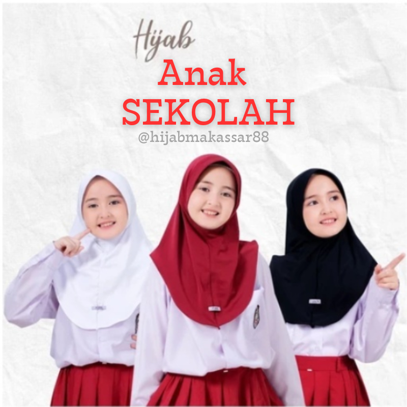 (HM)_Hijab Anak Sekolah SD SMP SMA Jilbab Sporty Instan Olahraga Logo S