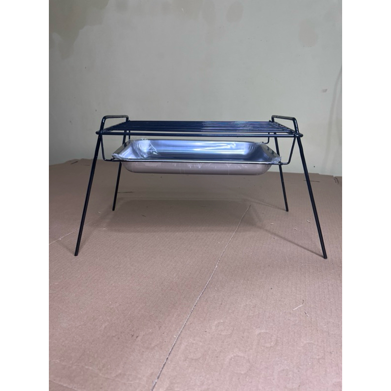 Bakaran besi Panggangan Portable Bakaran Sate Ikan Ayam Sosis Bakar Arang