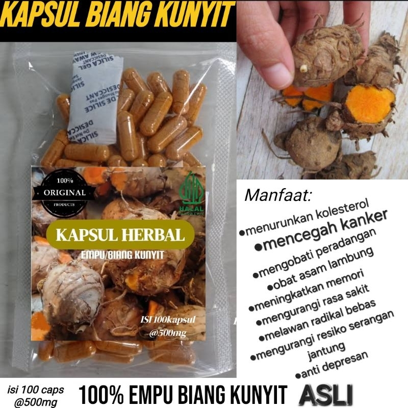 

kapsul empu BIANG KUNYIT kuning (biang) asli HERBAL100% murni