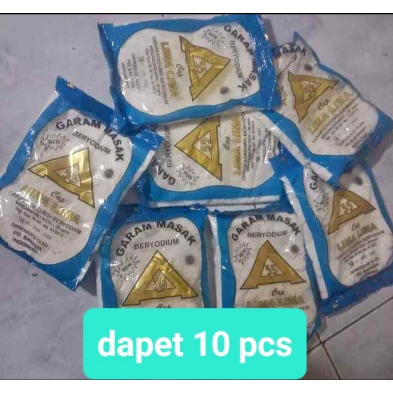 

garam segitiga lima lima 10pcs ukuran 100gr
