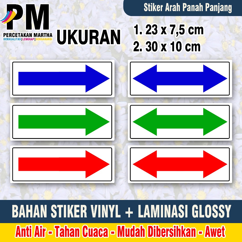 

STIKER ARAH PANAH PANJANG BAHAN VINYL + LAMINASY GLOSSY