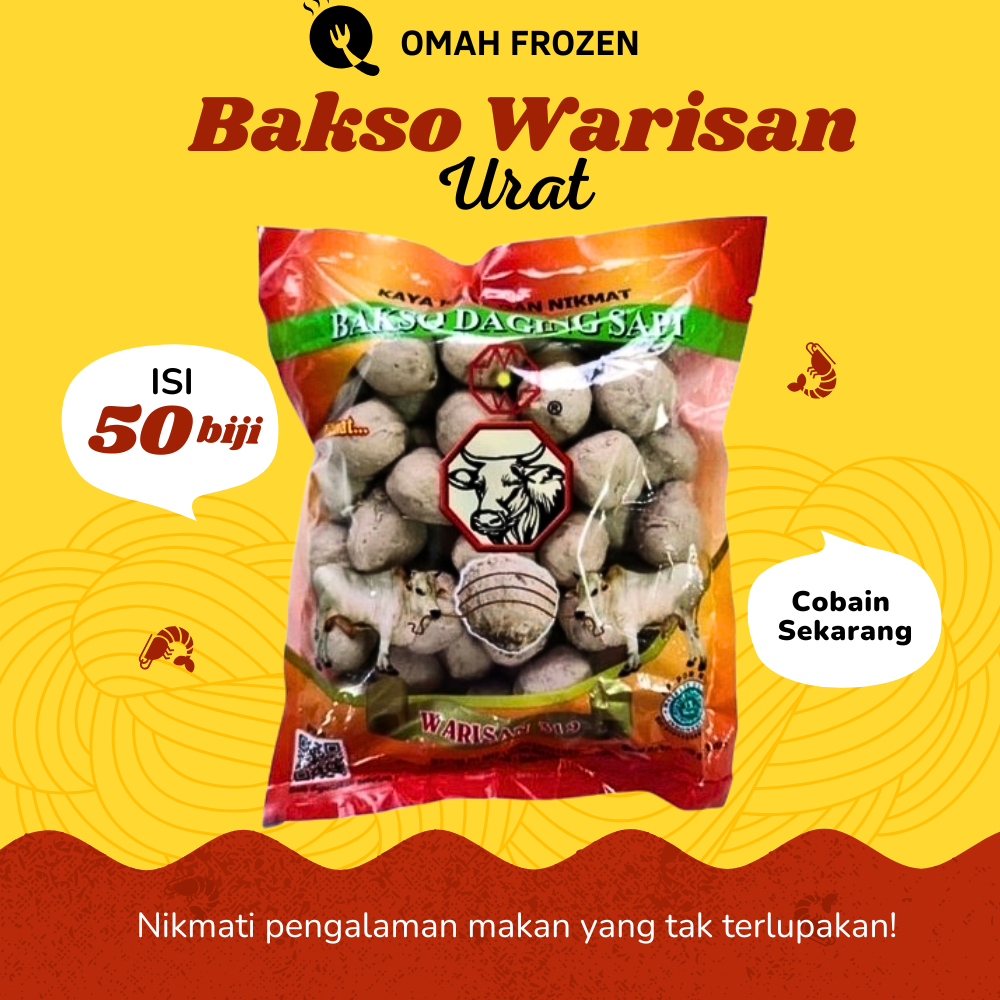 

Bakso Warisan Urat isi 50 butir baso Kemasan Frozen food makanan olohan