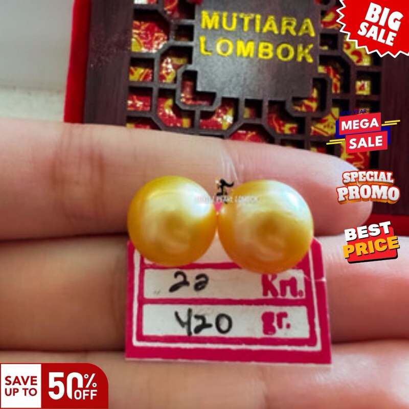 Giwang Mutiara Air Laut grade AA| Anting mutiara Air laut| Giwang Mutiara air laut emas 22k