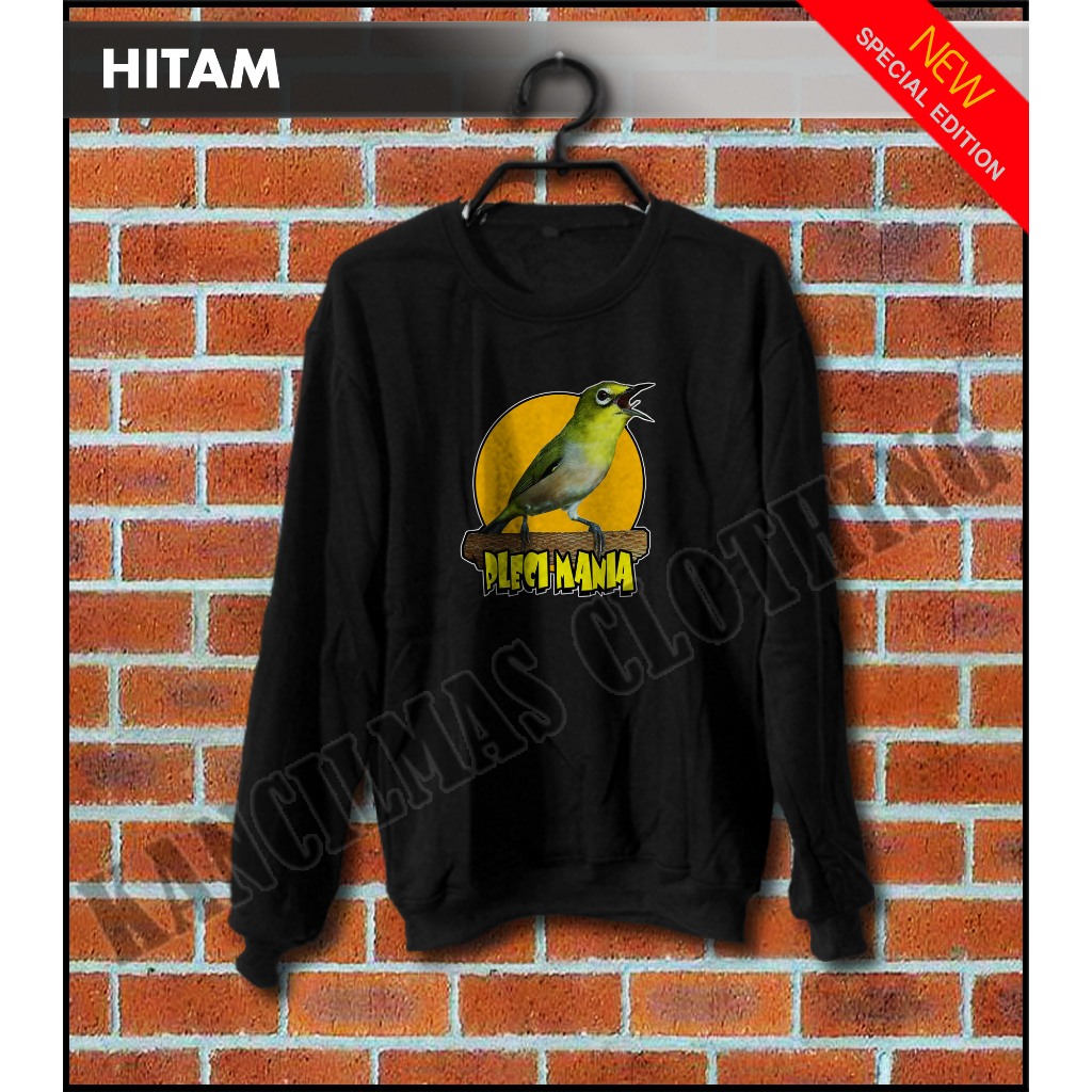 SWEATER PLECI MANIA KICAU MANIA WARNA HITAM